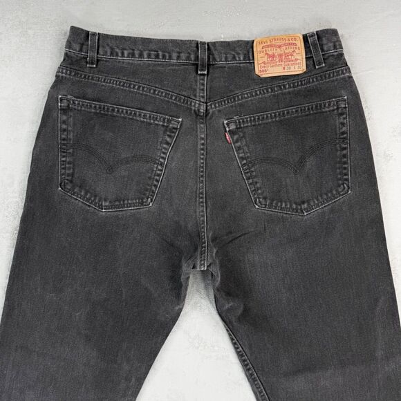 Vintage 2001 Levi's 505 Black Denim Red Tab Jeans MADE IN USA Fit 36 x 29 - Picture 7 of 8
